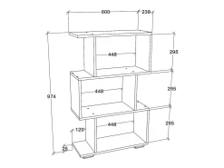 VCM Wood Room Divider Stand Shelf Bookshelf Decoração Livros Stand Shelf Palusa M (Sonoma Oak)