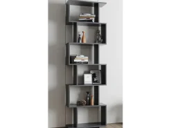 VCM Wood Room Divider Stand Shelf Bookshelf Decoração Livros 6 compartimentos Stand Shelf Palusa L (Anthracite)