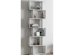 VCM Wood Room Divider Stand Shelf Bookshelf Decoração Livros 6 compartimentos Stand Shelf Palusa L (Branco)