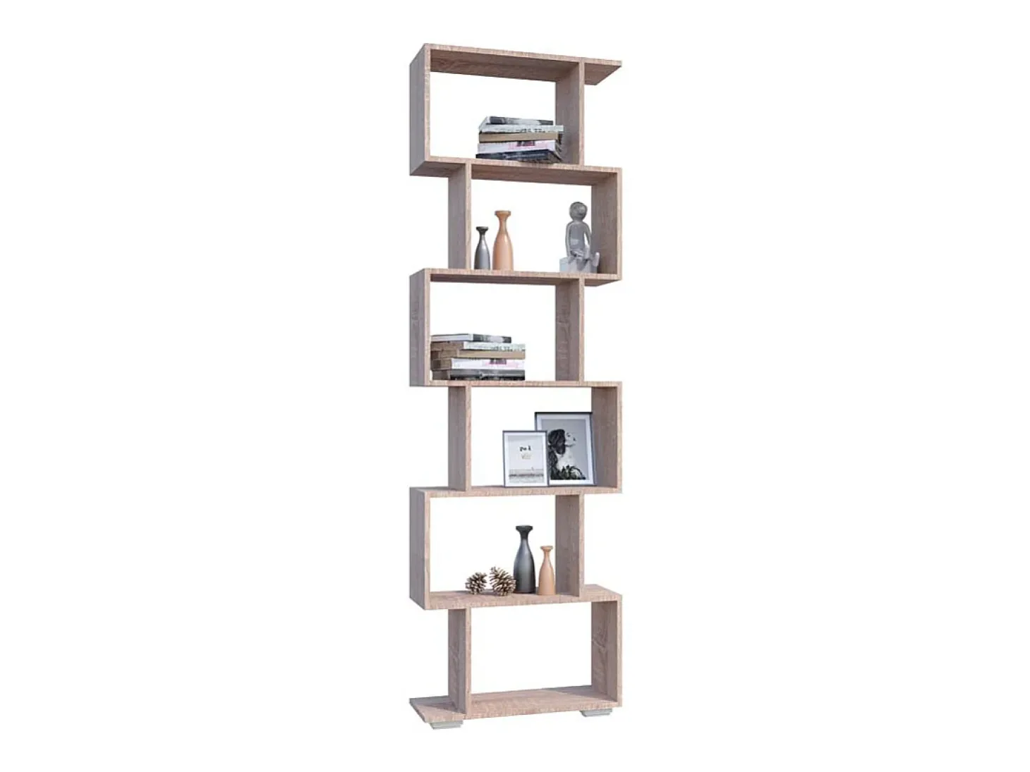 VCM Wood Room Divider Stand Shelf Bookshelf Decoração Livros 6 compartimentos Stand Shelf Palusa L (Sonoma Oak)