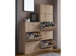 VCM Wood Shoe Cabinet | Dimensões: A. 105 x L. 59 x P. 22 cm | 3 flaps - Sipos L (Sonoma oak (serraria))