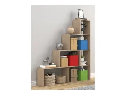 VCM Wood Stand Stair Shelf Stepped Shelf Shelf Room Divider Bookshelf Dubila L (Sonoma Oak)