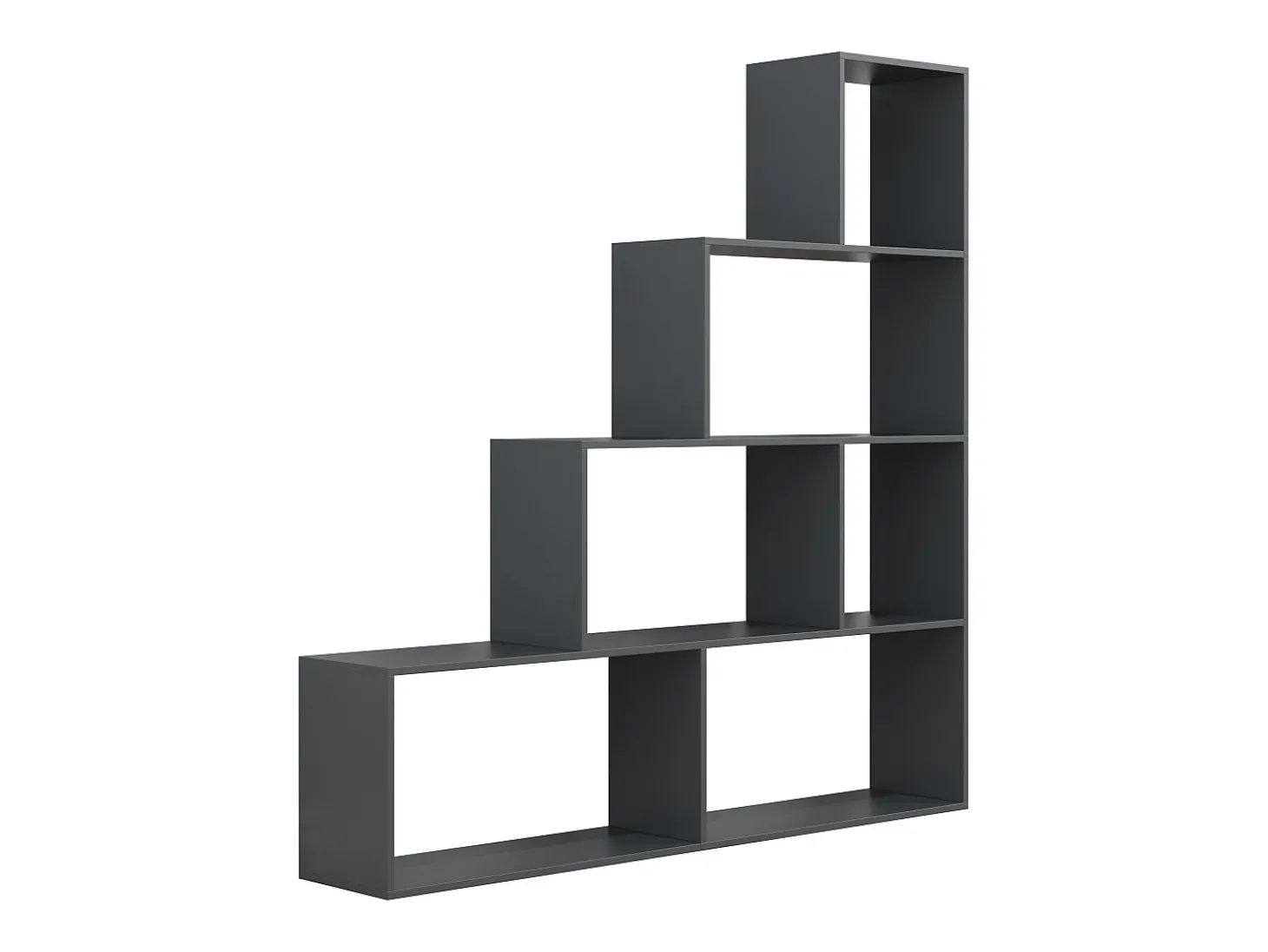 VCM Wood Stand Stair Shelf Stepped Shelf Shelf Room Divider Bookshelf Dubila L (Anthracite)