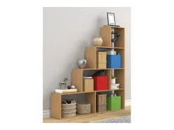 VCM Wood Stand Stair Shelf Stepped Shelf Shelf Room Divider Bookshelf Dubila L (Beech)