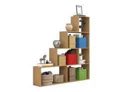 VCM Wood Stand Stair Shelf Stepped Shelf Shelf Room Divider Bookshelf Dubila L (Beech)