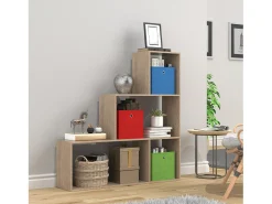 VCM Wood Stand Stair Shelf Stepped Shelf Shelf Room Divider Bookshelf Dubila M (Sonoma Oak)