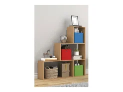 VCM Wood Stand Stair Shelf Stepped Shelf Shelf Room Divider Bookshelf Dubila M (Beech)
