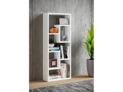 VCM Wood Storage | Bookcase | Dimensões A. 92 x L. 36 x P. 15 cm | Prateleira de mídia | divisória de quarto chique | Prateleira de suporte - Vilo (Branco)