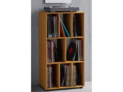 VCM Wooden Record Shelf | Divisor de Sala | Dimensões A. 120 x L. 60 x P. 40 cm | Prateleira de Mídia - Schalino (Beech)