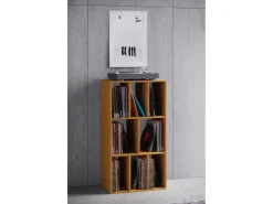 VCM Wooden Record Shelf | Divisor de Sala | Dimensões A. 120 x L. 60 x P. 40 cm | Prateleira de Mídia - Schalino (Beech)