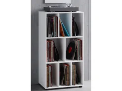 VCM Wooden Record Shelf | Divisor de Sala | Dimensões A. 120 x L. 60 x P. 40 cm | Prateleira de Mídia - Schalino (Branco)