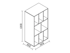 VCM Wooden Record Shelf | Divisor de Sala | Dimensões A. 120 x L. 60 x P. 40 cm | Prateleira de Mídia - Schalino (Branco)