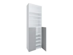 VCM XL Madeira Grande Sapato Gabinete Prateleira Grandes Botas BoardFurniture Lona 10 Compartimentos (Branco / Cinza)