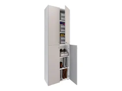 VCM XL Madeira Grande Sapato Gabinete Prateleira Botas Grandes BoardFurniture Lona 6 Compartments Turning Doors (Branco / Cinza)