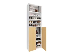 VCM XL Madeira Grande Sapato Gabinete Prateleira Botas Grandes BoardFurniture Lona 10 compartimentos (Branco / Faia)