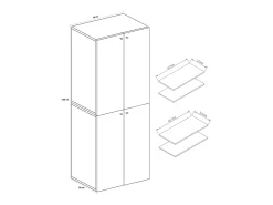 VCM XL Madeira Grande Sapato Armário Prateleira Grandes Botas Mobiliário de Piso Lona 6 Compartimentos Turning Doors (Sonoma Oak)