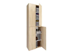 VCM XL Madeira Grande Sapato Armário Prateleira Grandes Botas Mobiliário de Piso Lona 6 Compartimentos Turning Doors (Sonoma Oak)