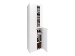 VCM XL Madeira Grande Sapato Armário Sapato Rack Botas Grandes Mobiliário de Piso Lona 6 Compartimentos Turning Doors (Branco)