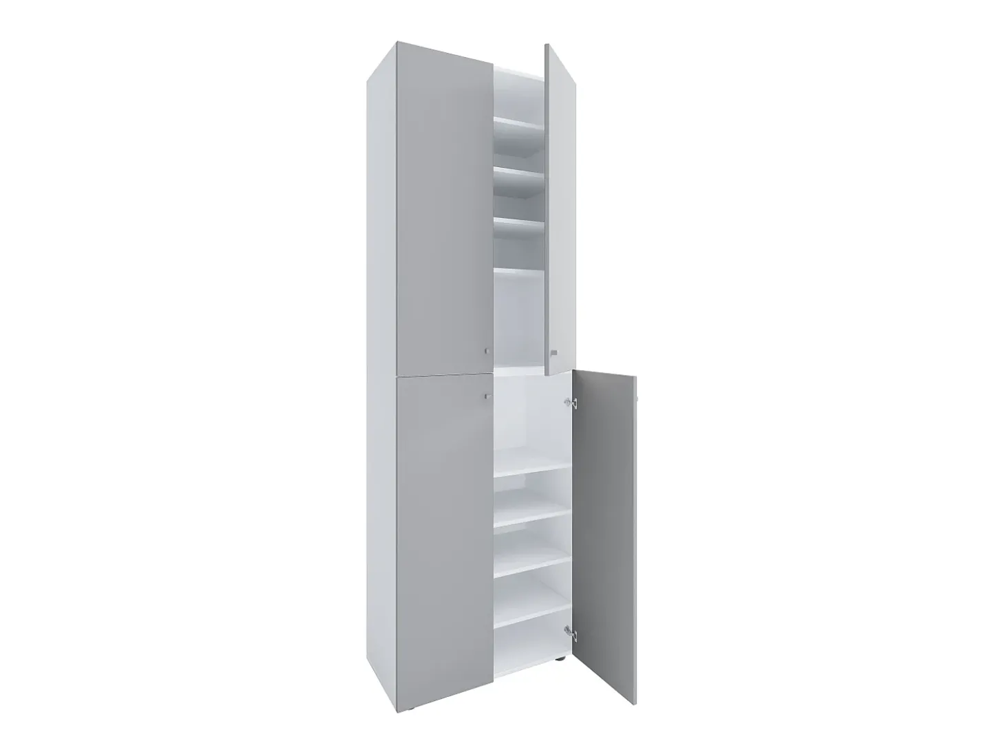 VCM XL Madeira Grande Sapato Gabinete Prateleira Botas Grandes BoardFurniture Lona 10 Compartments Turning Doors (Branco / Cinza)