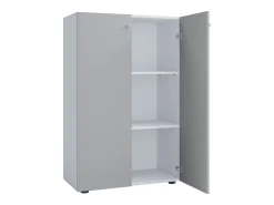 VCM XL Madeira Grande Sapato Gabinete Prateleira Grandes Botas Móveis de Piso Lona 3 Compartimentos (Branco / Cinza)