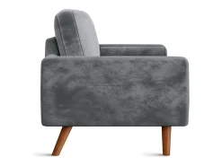 Veludo cinza e sofá de veludo de madeira maciça - 3 lugares - carga máxima 300kg - 176x78x85cm