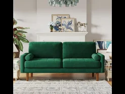 Veludo verde e sofá de veludo sólido - 3 lugares - carga máxima 300kg - 176x78x85cm