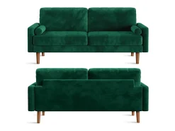 Veludo verde e sofá de veludo sólido - 3 lugares - carga máxima 300kg - 176x78x85cm