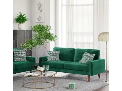 Veludo verde e sofá de veludo sólido - 3 lugares - carga máxima 300kg - 176x78x85cm