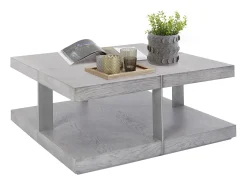 Verrazano | Mesa de Centro 100 cm em MDF Cinza Prata