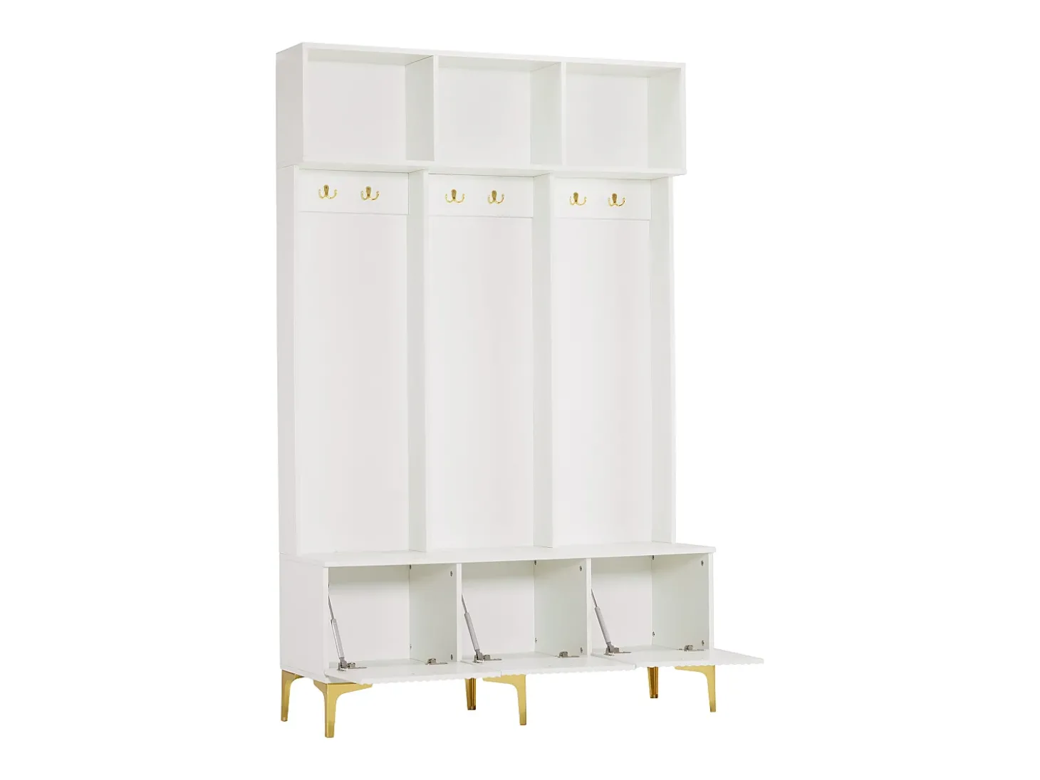 Vestiário de entrada moderno - com cabide e guarda-sapatos - Branco