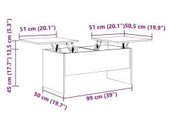 vidaXLMesa de centro102x50,5x46,5cm madeira processada carvalho sonoma