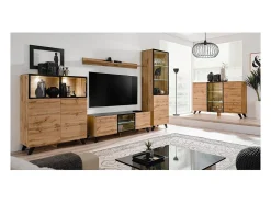 VITRINA - CRISTALEIRA - ARMÁRIO pequeno modelo TINO + LED. Móvel decorativo estilo escandinavo, design para sua sala de estar.