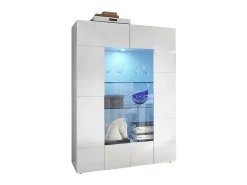 Vitrina - LEDs - 2 portas em vidro - Lacada a branco CALISTO