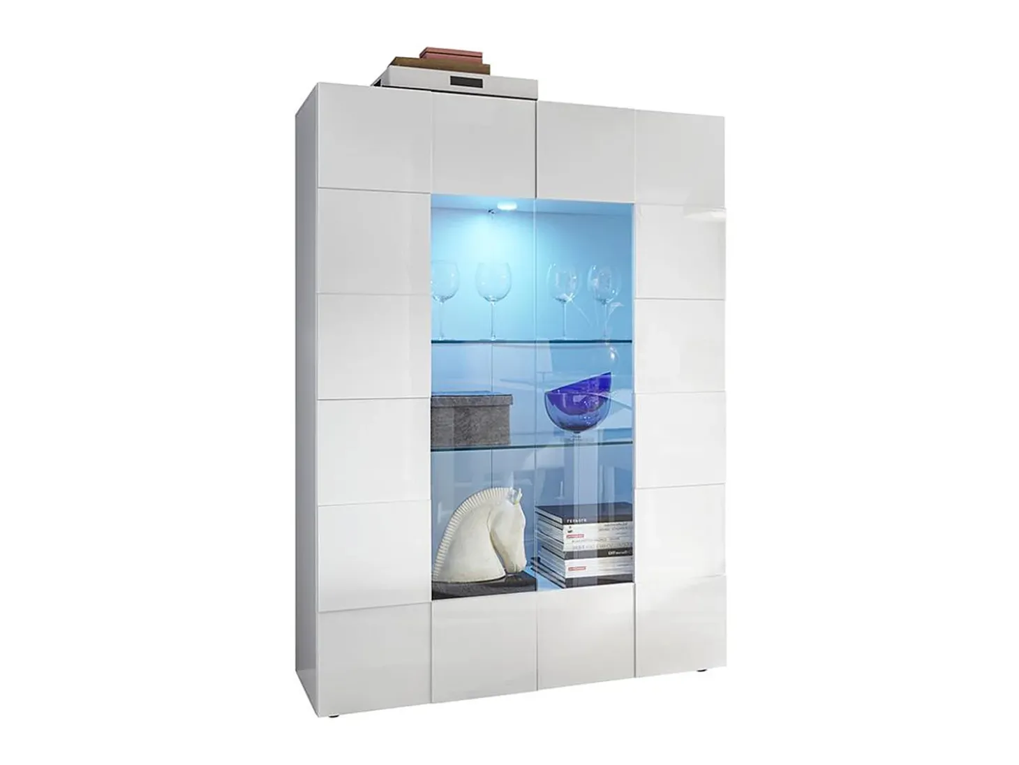 Vitrina - LEDs - 2 portas em vidro - Lacada a branco CALISTO