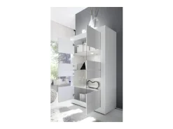 Vitrina 4 portas de vidro sem iluminação, coleção CISA, cor branco laqueado brilhante.