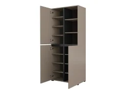 Vitrina alta com 2 portas coleção HAVANA com LED integrado. Cores bege e preto.