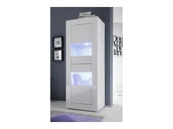 Vitrina com porta de vidro, coleção CISA, cor branca laqueada brilhante.