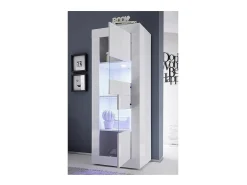 Vitrina com porta de vidro, coleção CISA, cor branca laqueada brilhante.