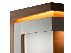 Vitrina de 1 porta com abertura à esquerda, incluindo LED Teo White e Wood