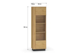Vitrina de 1 porta em madeira Ysia e preto