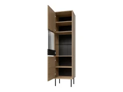 Vitrina de 2 portas Astra em madeira e preto
