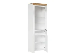 Vitrina de 2 portas Hella Branco e Madeira
