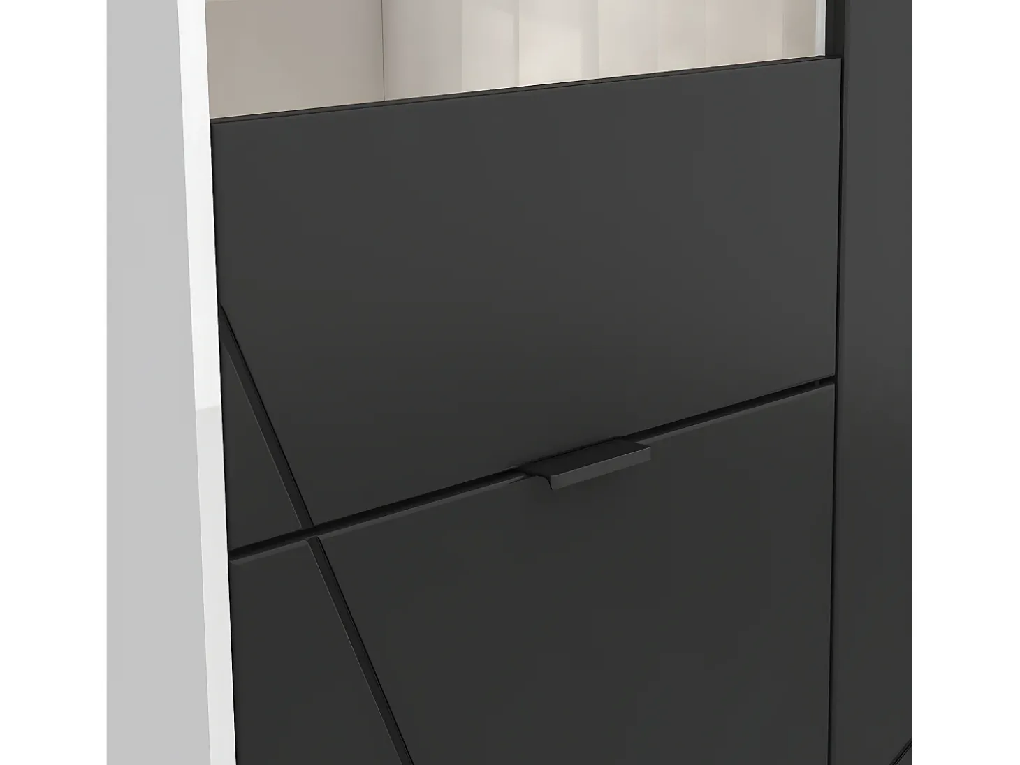 Vitrina de 3 portas Sven Preto e Branco