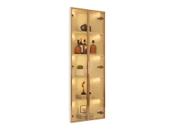 Vitrina de canto 62x35x160 cm - con iluminação LED - 2 portas de vidro temperado - Design de canto - MDF + vidro - Branco