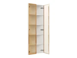 Vitrina de canto 62x35x160 cm - con iluminação LED - 2 portas de vidro temperado - Design de canto - MDF + vidro - Branco
