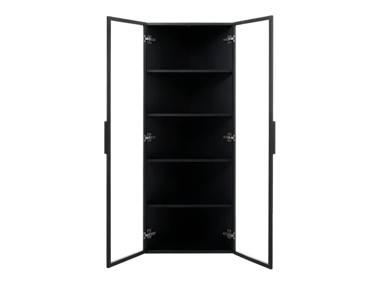 Vitrina de canto 62x35x160cm - con iluminação LED - 2 portas de vidro - Preto