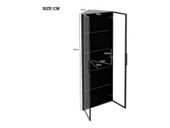 Vitrina de canto 62x35x160cm - con iluminação LED - 2 portas de vidro - Preto