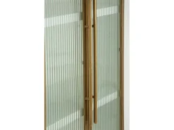 Vitrina de zibelina, Aparador expositor, Vitrina multiusos, Aparador de sala, 85x40 h160 cm, Branco e Castanho