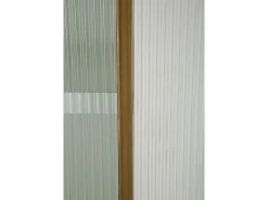 Vitrina de zibelina, Aparador expositor, Vitrina multiusos, Aparador de sala, 85x40 h160 cm, Branco e Castanho