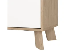 Vitrina Dvarrell, Aparador expositor, Vitrina multiusos, Aparador sala, 89x40 h188 cm, Carvalho e Branco